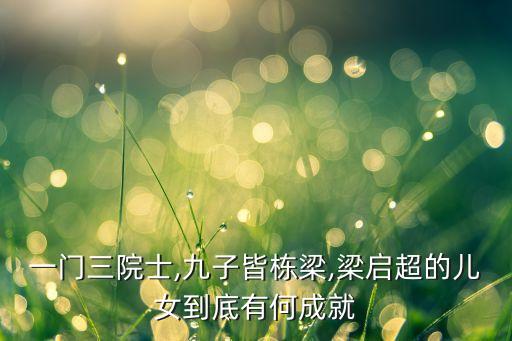 一門三院士,九子皆棟梁,梁?jiǎn)⒊膬号降子泻纬删? class=