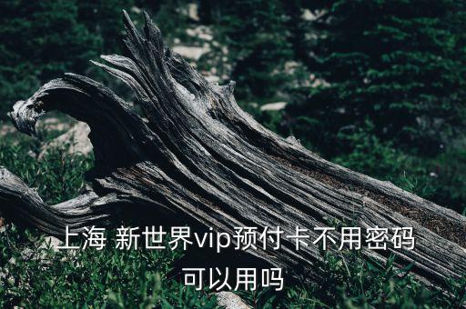  上海 新世界vip預(yù)付卡不用密碼可以用嗎