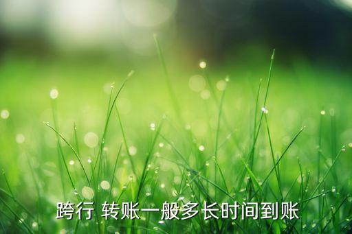  跨行 轉(zhuǎn)賬一般多長(zhǎng)時(shí)間到賬