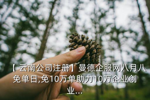 【 云南公司注冊(cè)】曼德企服網(wǎng)八月八免單日,免10萬(wàn)單助力10萬(wàn)企業(yè)創(chuàng)業(yè)...