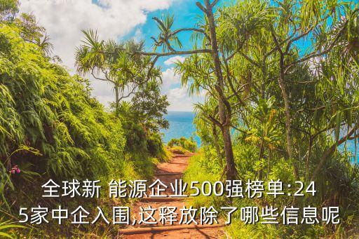 全球新 能源企業(yè)500強榜單:245家中企入圍,這釋放除了哪些信息呢