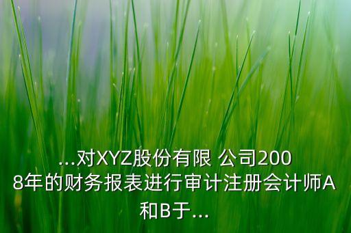 xyz公司2008年6月30日