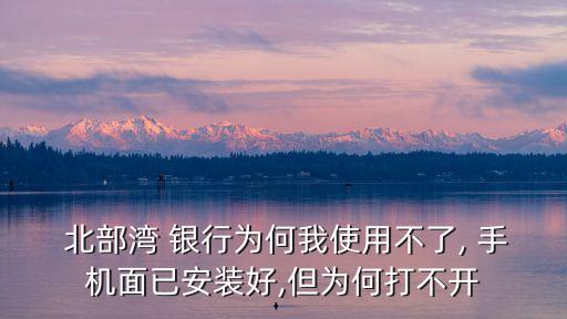  北部灣 銀行為何我使用不了, 手機面已安裝好,但為何打不開