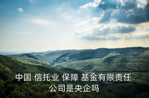 中國 信托業(yè) 保障 基金有限責任 公司是央企嗎