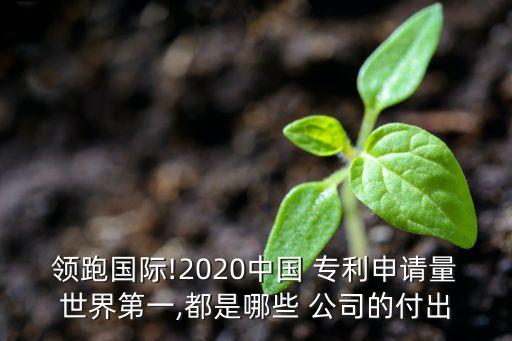 領(lǐng)跑國際!2020中國 專利申請量世界第一,都是哪些 公司的付出