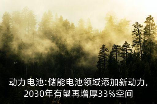 動力電池:儲能電池領(lǐng)域添加新動力,2030年有望再增厚33%空間