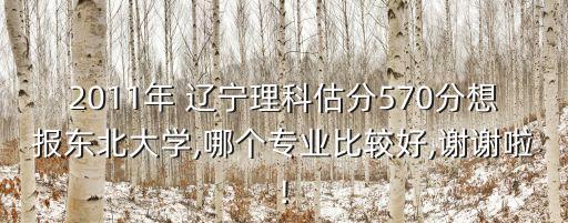 2011年 遼寧理科估分570分想報東北大學,哪個專業(yè)比較好,謝謝啦!