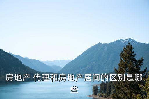 房地產(chǎn) 代理和房地產(chǎn)居間的區(qū)別是哪些