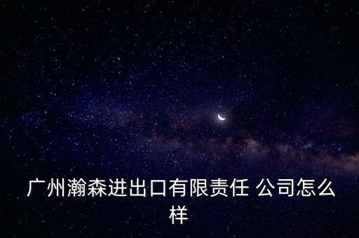  廣州瀚森進(jìn)出口有限責(zé)任 公司怎么樣