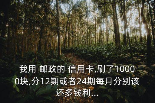 我用 郵政的 信用卡,刷了10000塊,分12期或者24期每月分別該還多錢利...