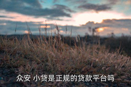 眾安 小貸是正規(guī)的貸款平臺(tái)嗎