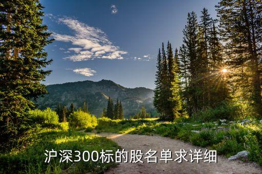 滬深300標(biāo)的股名單求詳細(xì)