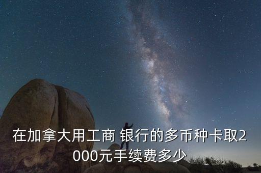 在加拿大用工商 銀行的多幣種卡取2000元手續(xù)費多少