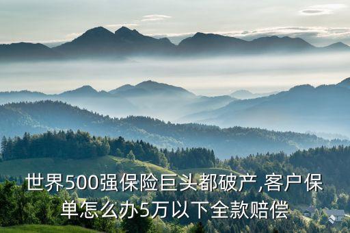 世界500強保險巨頭都破產(chǎn),客戶保單怎么辦5萬以下全款賠償