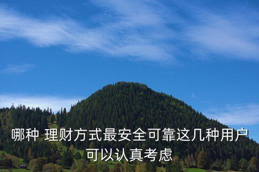 哪種 理財方式最安全可靠這幾種用戶可以認(rèn)真考慮