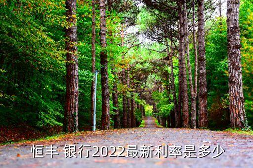  恒豐 銀行2022最新利率是多少