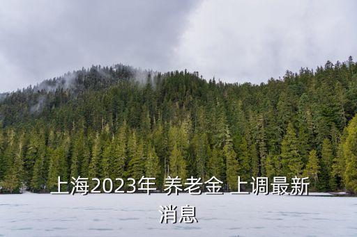  上海2023年 養(yǎng)老金 上調(diào)最新消息