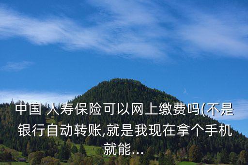 中國 人壽保險可以網(wǎng)上繳費嗎(不是 銀行自動轉賬,就是我現(xiàn)在拿個手機就能...