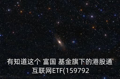 有知道這個 富國 基金旗下的港股通 互聯(lián)網(wǎng)ETF(159792