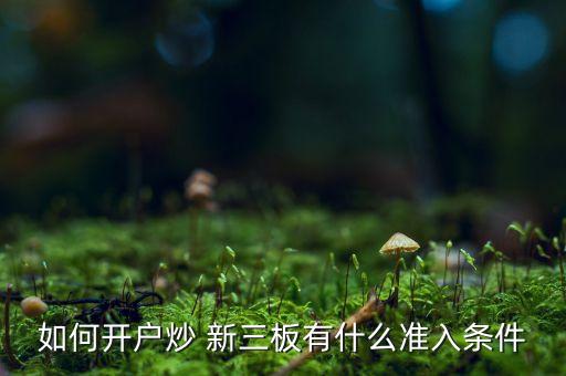 如何開戶炒 新三板有什么準(zhǔn)入條件