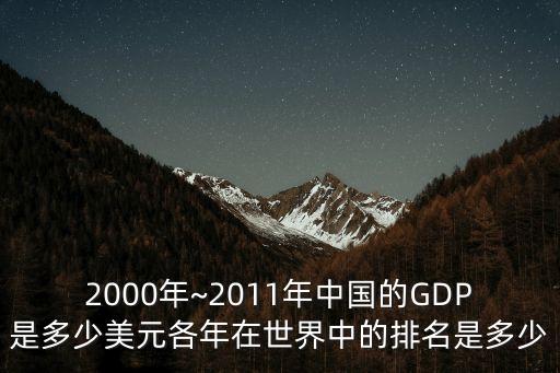 2000年~2011年中國(guó)的GDP是多少美元各年在世界中的排名是多少