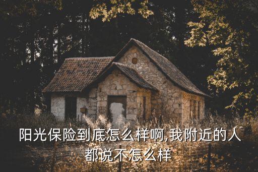  陽(yáng)光保險(xiǎn)到底怎么樣啊,我附近的人都說(shuō)不怎么樣