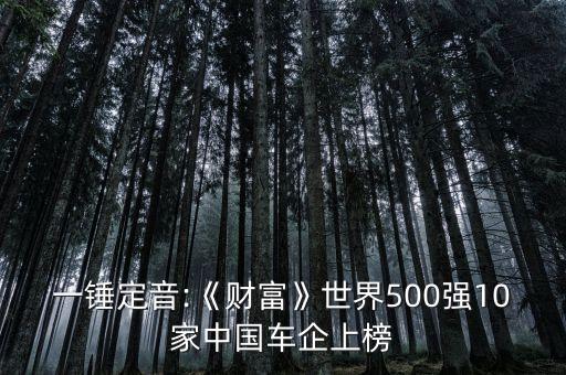 一錘定音:《財富》世界500強10家中國車企上榜