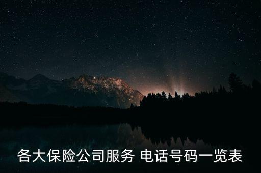 各大保險公司服務(wù) 電話號碼一覽表