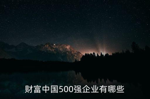 財富中國500強企業(yè)有哪些