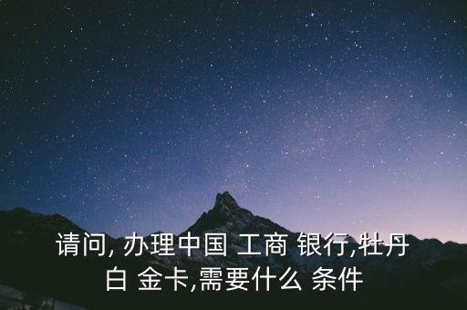 請問, 辦理中國 工商 銀行,牡丹白 金卡,需要什么 條件