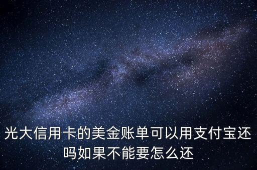 光大信用卡的美金賬單可以用支付寶還嗎如果不能要怎么還