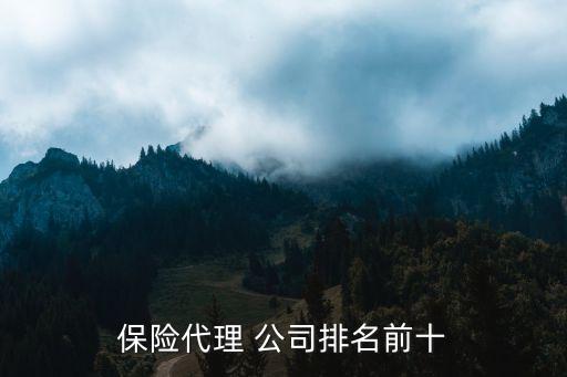 保險(xiǎn)代理 公司排名前十