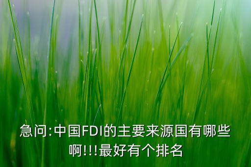 急問:中國(guó)FDI的主要來(lái)源國(guó)有哪些啊!!!最好有個(gè)排名