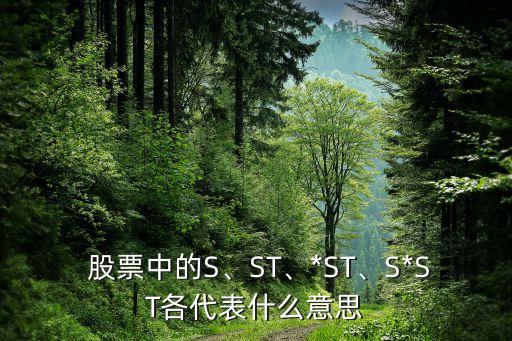  股票中的S、ST、*ST、S*ST各代表什么意思