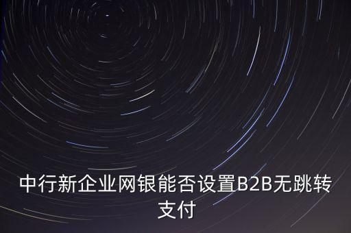 中行新企業(yè)網(wǎng)銀能否設(shè)置B2B無(wú)跳轉(zhuǎn) 支付