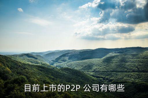 p2p平臺知名公司,知名P2P平臺有哪些