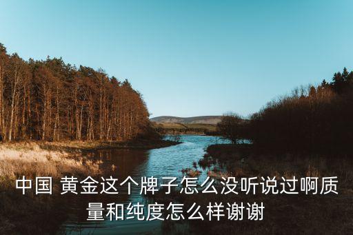 中國(guó) 黃金這個(gè)牌子怎么沒(méi)聽(tīng)說(shuō)過(guò)啊質(zhì)量和純度怎么樣謝謝