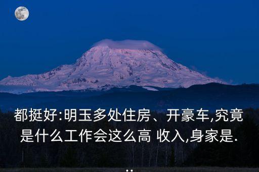 都挺好:明玉多處住房、開豪車,究竟是什么工作會這么高 收入,身家是...